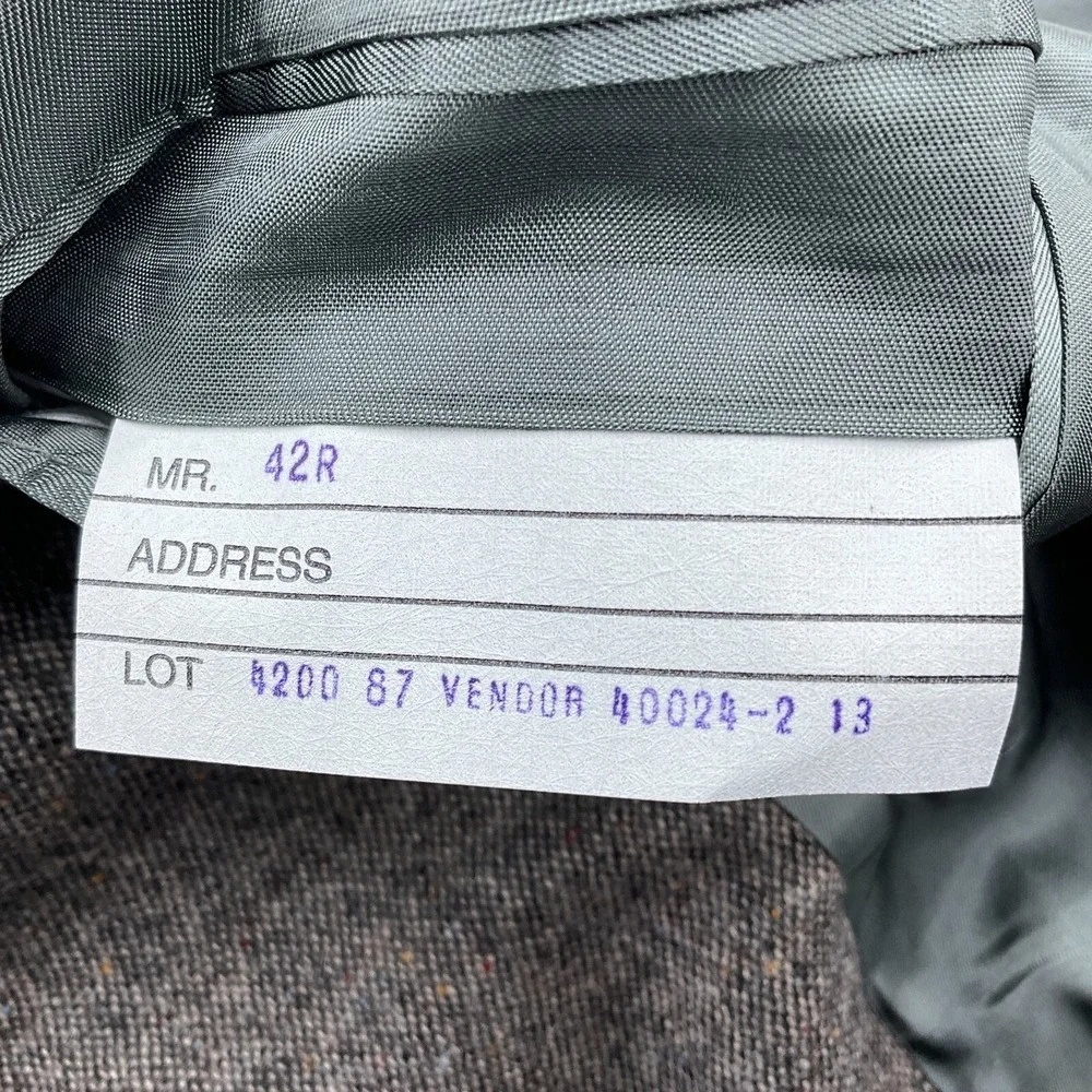 Stafford Blazer Men 42R Gray Multi Wool Tweed Suede Elbow Patch Jacket USA VTG